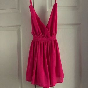 Pink backless romper